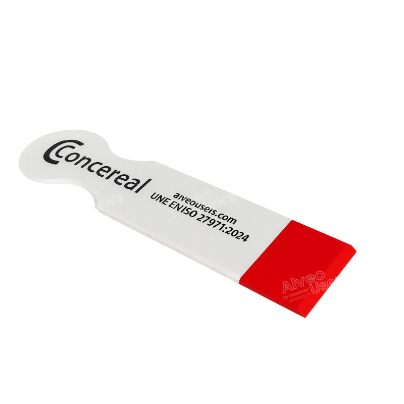 Modelo de nueva fabricación de espátula de amasado para el removido de la masa en la cubeta del Alveógrafo.